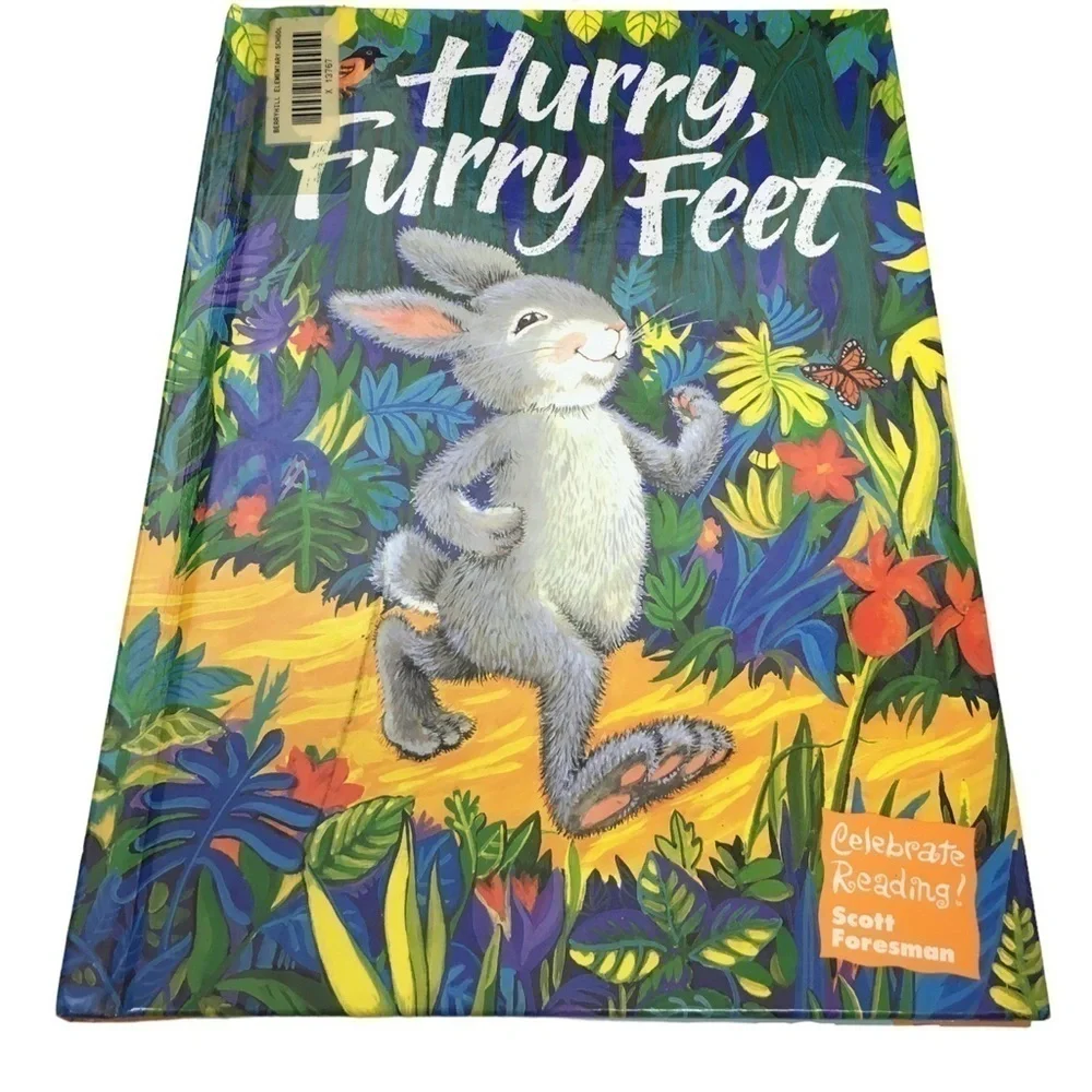 Vintage 90s Childrens Book Hurry Furry Feet Bunny Rabbit Dr Seuss Homeschool